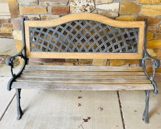 Wrought Iron And Wood Bench