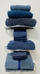 Variety Of Blue Bath Towels And Washcloths