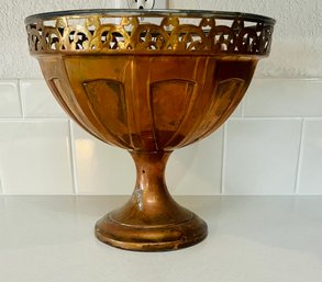 Vintage Copper Pedestal Compote