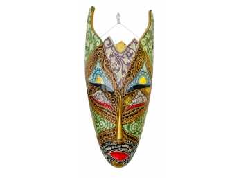 Hand Painted Wooden Mask Wall Decor