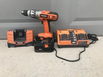 Ridgid X2 Drill With 18v Battery Packs And Chargers Included