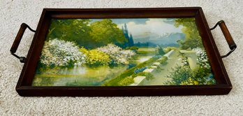 'garden Of Contentment' Art Wooden Serving Tray