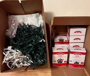 Christmas Mini Lights, Some In Boxes, 6 Clear, 4 Multi, & More