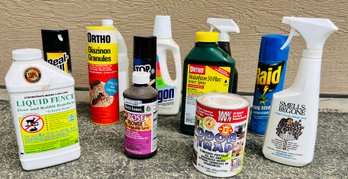 Lot Of Bug And Pest Repellent Sprays And Chemicals