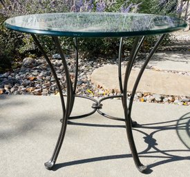 Small Glass Top Patio Side Table