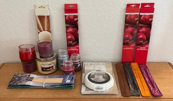 An Assortment Of Candles, Incense, Candle Warmer (new)