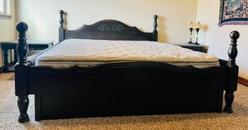 Wood Water Bed Frame King Size With Regular King Mattress