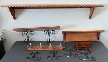 A Collection Of Wooden Shelves And Brackets