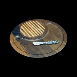 Solid Black Walnut Round Cheese Board