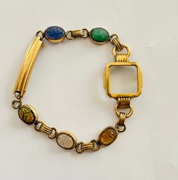 10kt Watch Fob Bracelet With Polished Stones