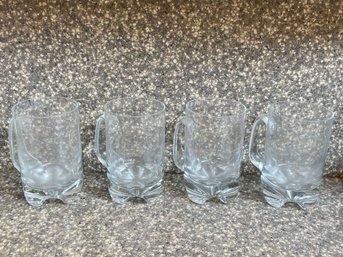 4 1996 Glass Beer Mugs