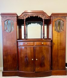 3 Piece Antique  Art Deco Oak China Cabinet