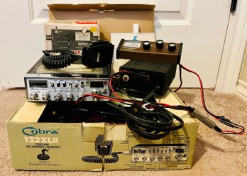 Cobra CB Radio, Power Supplier, And Assorted Parts