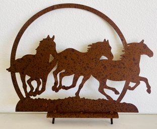 Three Running Horses Cut Out Metal Art Sign