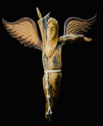 Pete Ortega Hand Carved Wood Carved Angel Santo