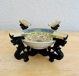Traditional Chinese Saucer In Holding Dish