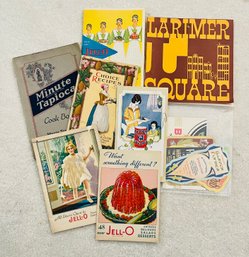 Assorted Vintage Ephemera With Cooking Recipes And More
