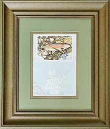 Framed Rainbow Trout Rod Fishing Print By Pumpernickel Press