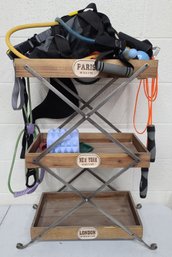 Gym Rack With Gym Equipment Included.