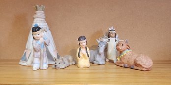 House Of Lloyd Christmas Around The World Ceramic Native American Nativity Set