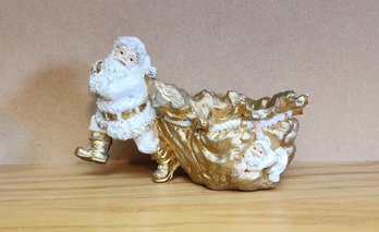 Stone Christmas Santa Decor With Storage!