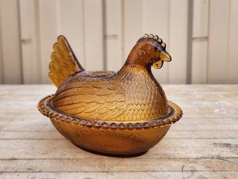 Decorative Glass Turkey Serving Dish