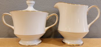 Sango Gold Accented Cream And Sugar Set