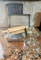 An Assortment Of Baking Pans Incl. Cookie Sheets, Cake Pan, Rolling Pin And More