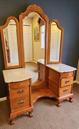 Gorgeous Vintage  Lexington Furniture Victorian Vanity And Three View Mirror