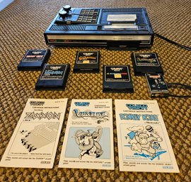 Coleco Vision Vintage Video Game System Including Controllers And 5 Games Including Donkey Kong, And More