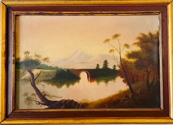 Snowy Mountain View Framed Painting