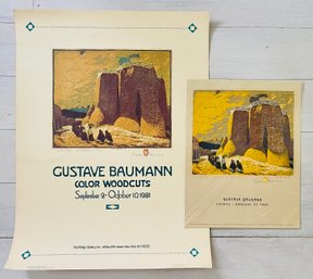 Gustave Baumann 1981 Poster And Color Woodcut Print From The Santa Fe Museum Of Fine Arts