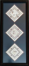 Three Square Framed Barn Animal Embroidery