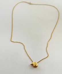 12k Gold Filled Chain With 10k Gold Bear Pendant