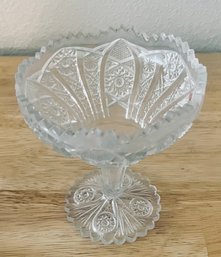 Vintage Cut Glass Pedestal Compote