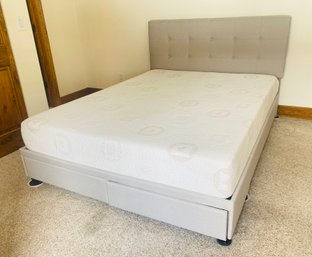 Queen Sized Bed With Drawers On Frame And New Certi PurUs Matress