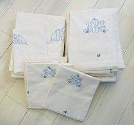 Antique Hand Embroidered Sheets And Pillowcases Monogrammed