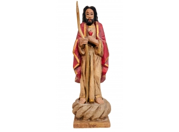 Hand Carved Wood Jesus Figure