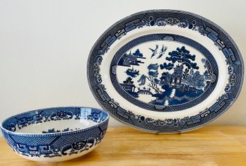 Porcelain China Platter And Bowl