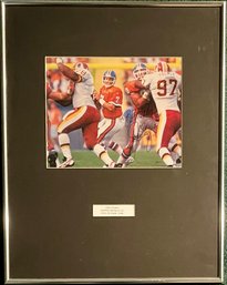 Framed Autograph Of John Elway For The Denver Broncos