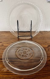 Pair Of Stylish Glass Platters