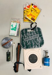 Hunting And Survival Lot Including Game Bags, Knives, And More