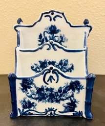 Vintage Blue And White Letter Holder