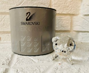 Swarovski Silver Crystal Large Pig Figurine