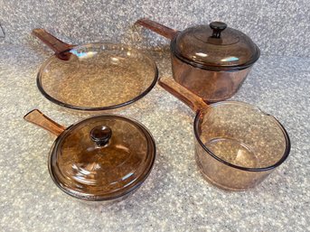 Vintage Amber Glass Pyrex Pots