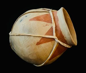 Handmade Tarahumara Pottery Vessel Of Clay Wrapped With Rawhide By James Gallery