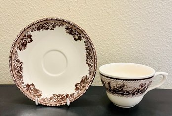 Williams Senoma Plymouth Wedgewood Print Teacup And Saucer