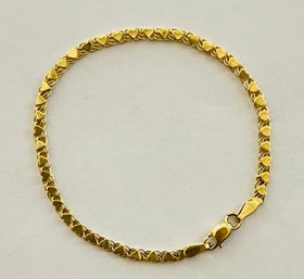 Dainty 14kt Gold Heart Bracelet-2.6 Grams