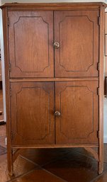 Antique Wooden Record Cabinet