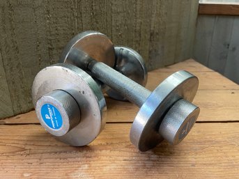 Pair Of 5 Pound Weights And Small Exercise Ball